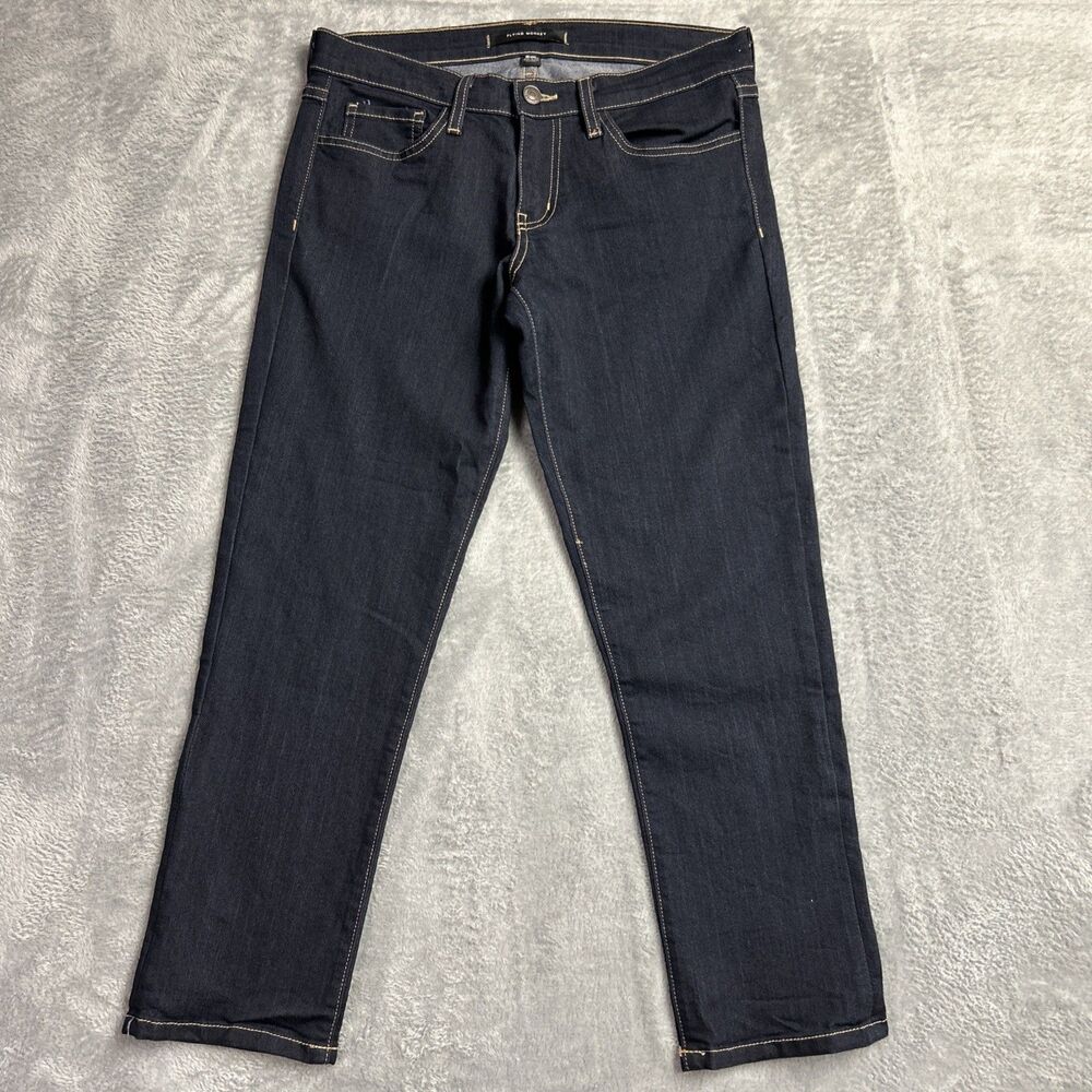 Flying Monkey Womens Jeans Dark Wash Sz. 28 Relaxed Stretch Straight Leg Capri